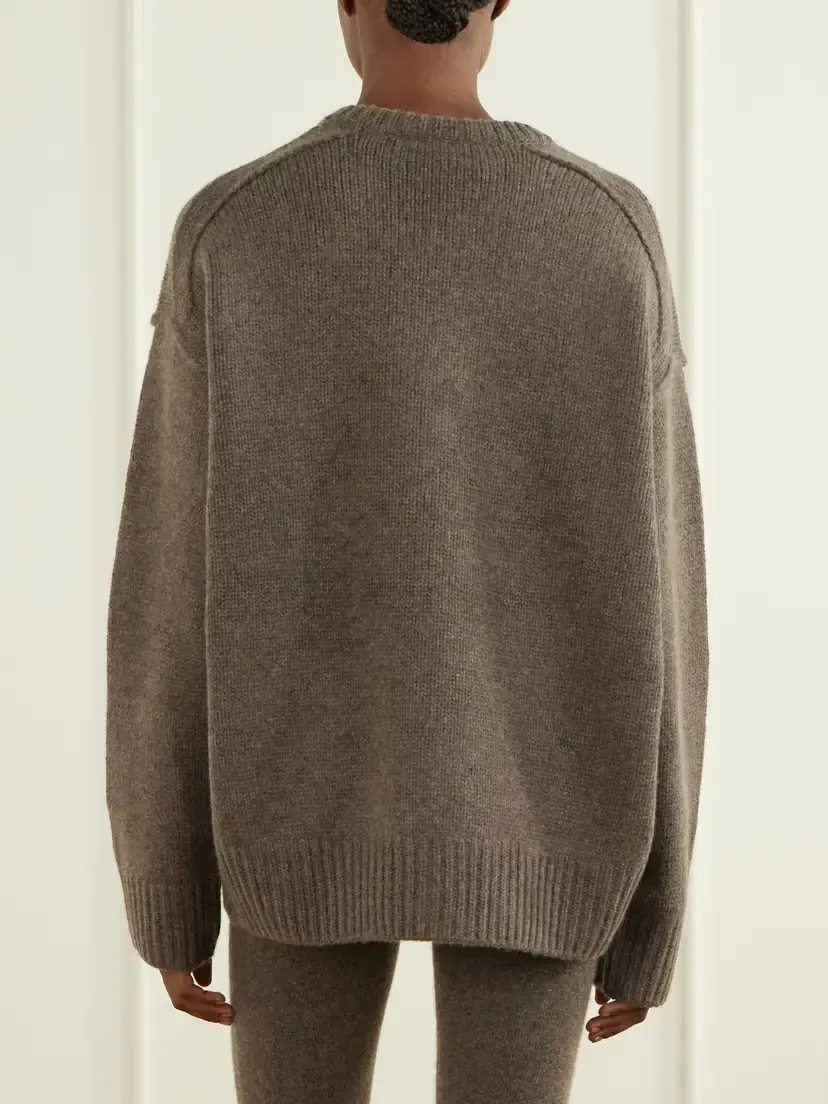 Nour Hammour Jude Oversized Cashmere And Wool-blend Sweater - Brown | Thumbnail 4 Nour Hammour Jude Oversized Cashmere And Wool-blend Sweater - Brown | Thumbnail 4