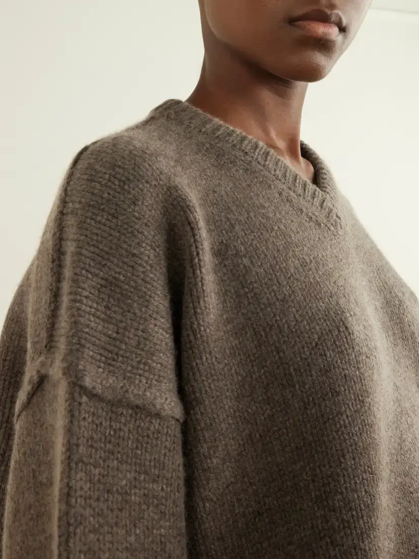 Nour Hammour Jude Oversized Cashmere And Wool-blend Sweater - Brown | Thumbnail 5 Nour Hammour Jude Oversized Cashmere And Wool-blend Sweater - Brown | Thumbnail 5