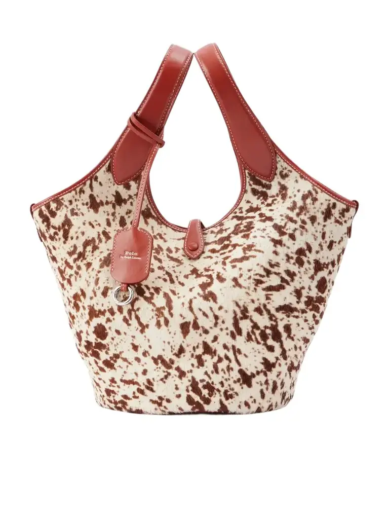 Polo Ralph Lauren Ply Medium Leather-trimmed Cow-print Calf Hair Tote | Image 1 Polo Ralph Lauren Ply Medium Leather-trimmed Cow-print Calf Hair Tote | Image 1