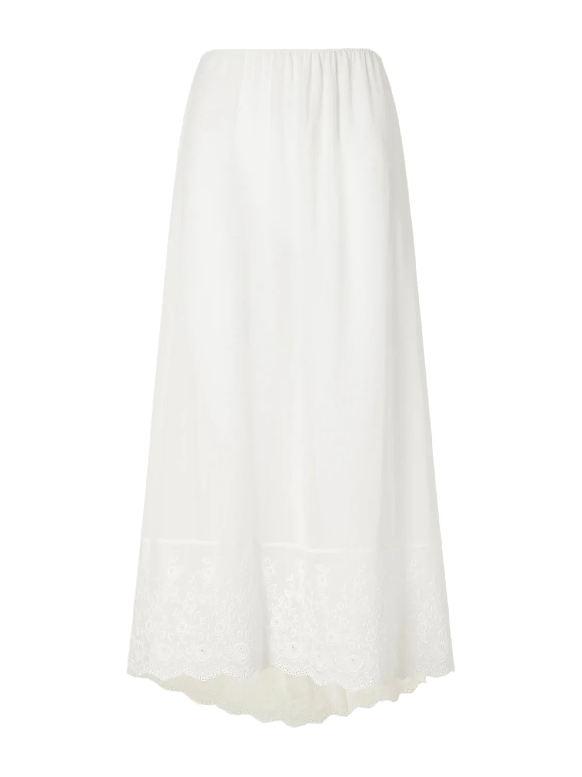 Magda Butrym Broderie Anglaise-trimmed Silk-crepe Midi-skirt