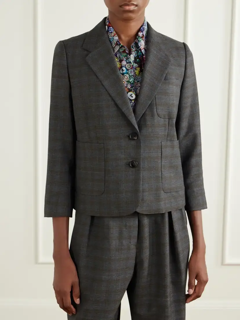 Dries Van Noten Checked Wool Blazer | Thumbnail 3