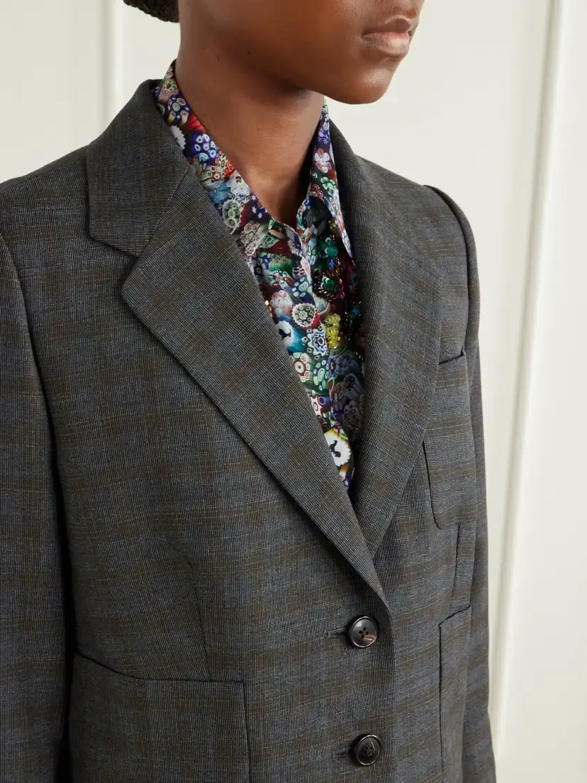 Dries Van Noten Checked Wool Blazer | Thumbnail 5