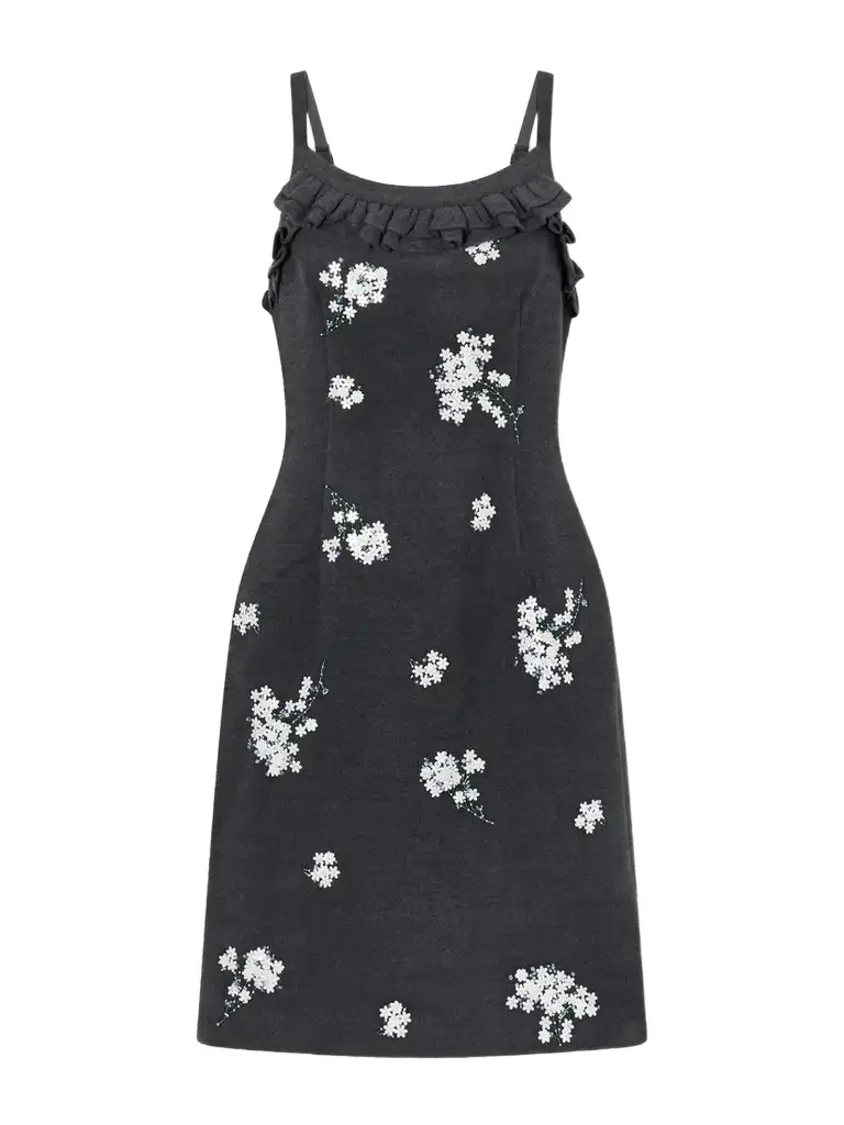 SHUSHU/TONG Sequin-embellished Ruffled Wool-blend Midi Dress