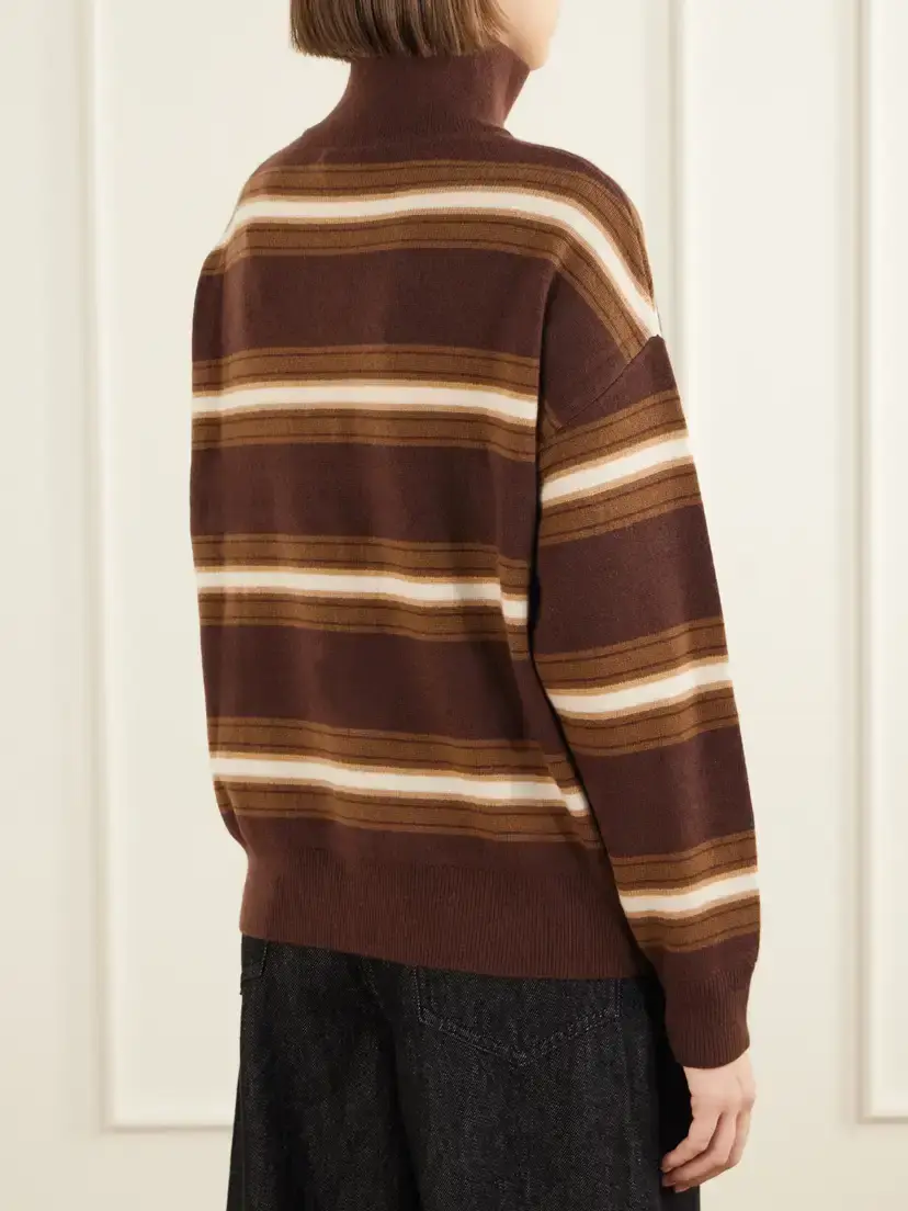 Staud Hudson Striped Cashmere Turtleneck Sweater | Thumbnail 4 Staud Hudson Striped Cashmere Turtleneck Sweater | Thumbnail 4