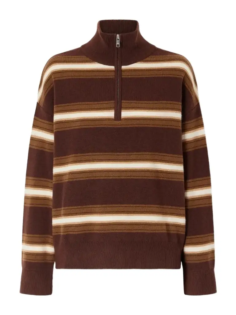 Staud Hudson Striped Cashmere Turtleneck Sweater