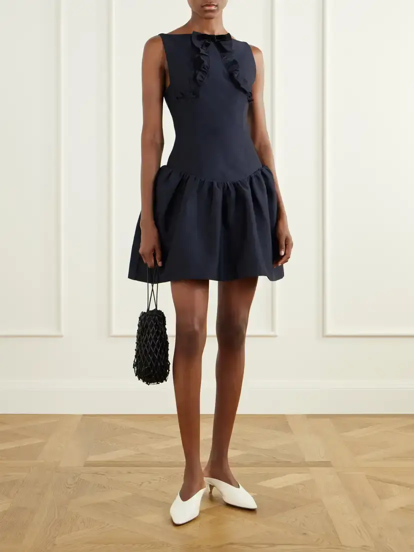 SHUSHU/TONG Bow-detail Ruffled Gathered Cady Mini Dress | Thumbnail 2 SHUSHU/TONG Bow-detail Ruffled Gathered Cady Mini Dress | Thumbnail 2