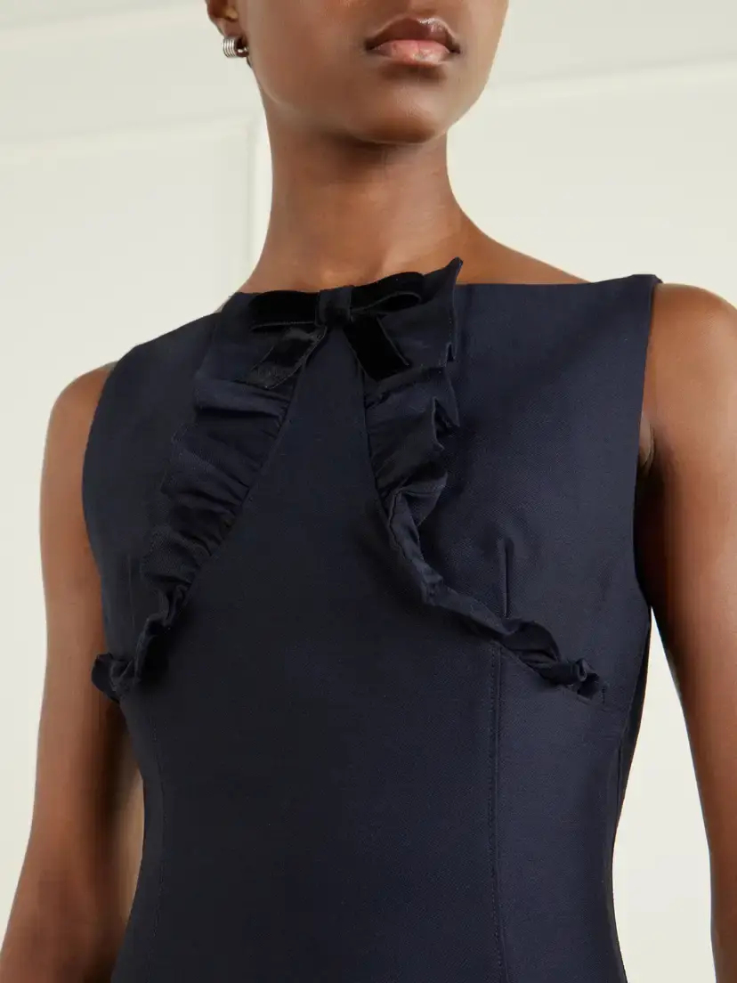 SHUSHU/TONG Bow-detail Ruffled Gathered Cady Mini Dress | Thumbnail 4 SHUSHU/TONG Bow-detail Ruffled Gathered Cady Mini Dress | Thumbnail 4
