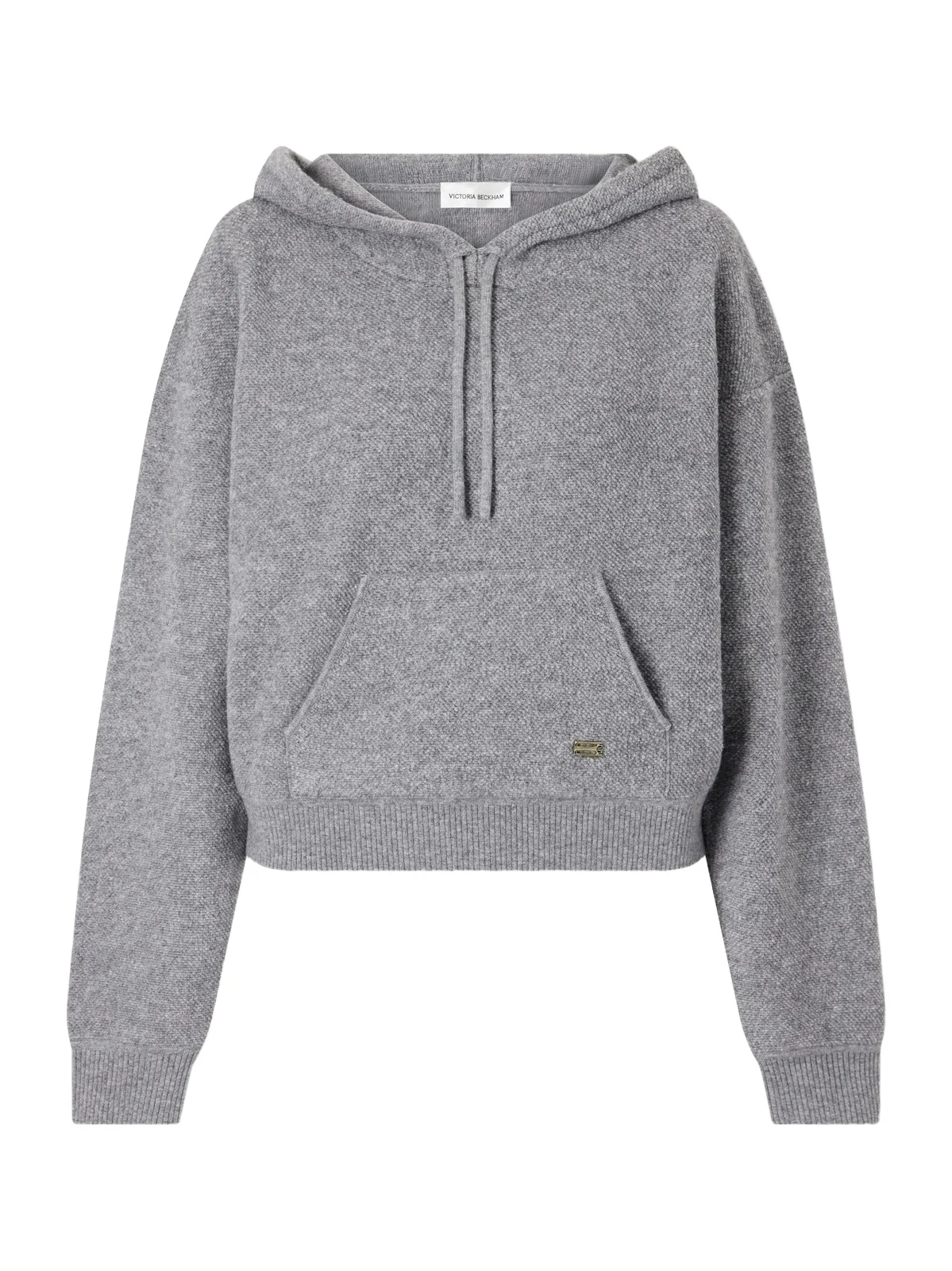 Victoria Beckham Lana Stretch Wool And Cashmere-blend Hoodie - Gray