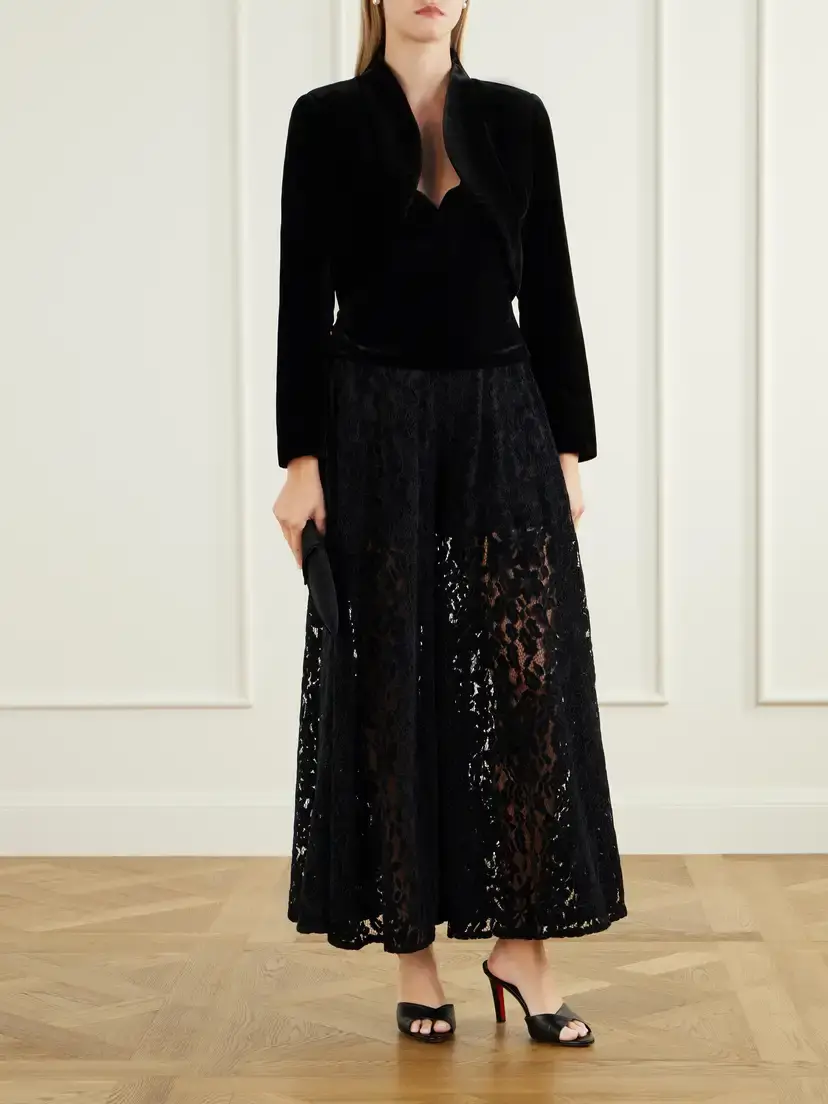 Costarellos Elvie Cropped Velvet Jacket | Thumbnail 2
