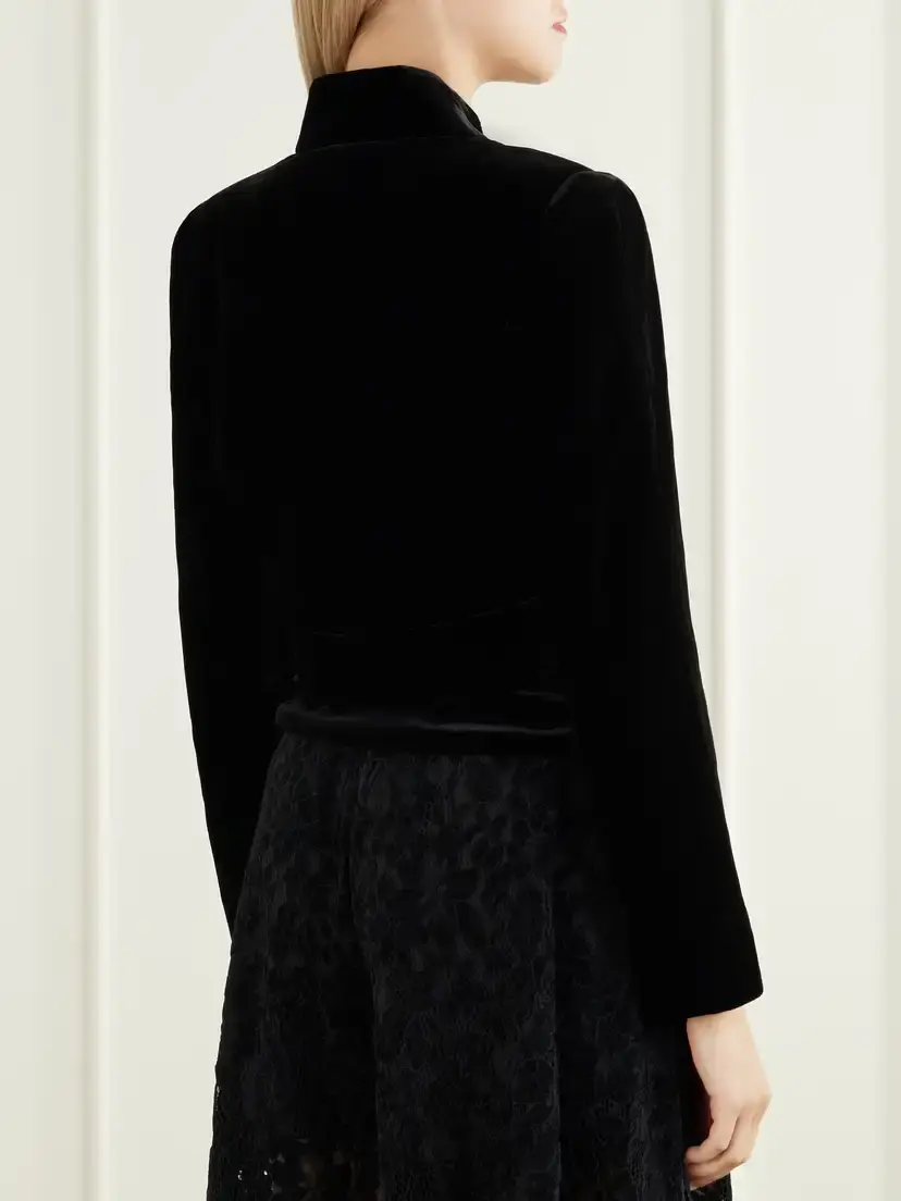 Costarellos Elvie Cropped Velvet Jacket | Thumbnail 3