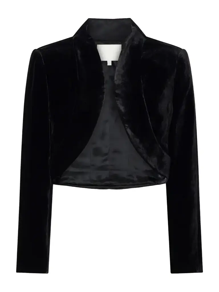 Costarellos Elvie Cropped Velvet Jacket | Image 1 Costarellos Elvie Cropped Velvet Jacket | Image 1