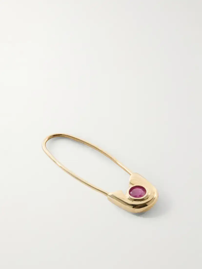 Loren Stewart Cirque Gold-tone Ruby Earring | Thumbnail 3 Loren Stewart Cirque Gold-tone Ruby Earring | Thumbnail 3