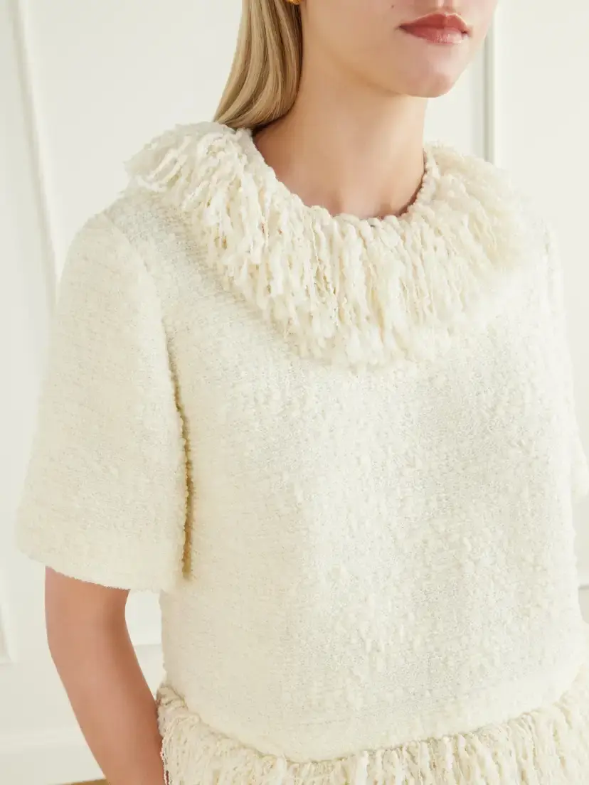 LIBEROWE Fringed Wool-blend Tweed Top | Thumbnail 4 LIBEROWE Fringed Wool-blend Tweed Top | Thumbnail 4