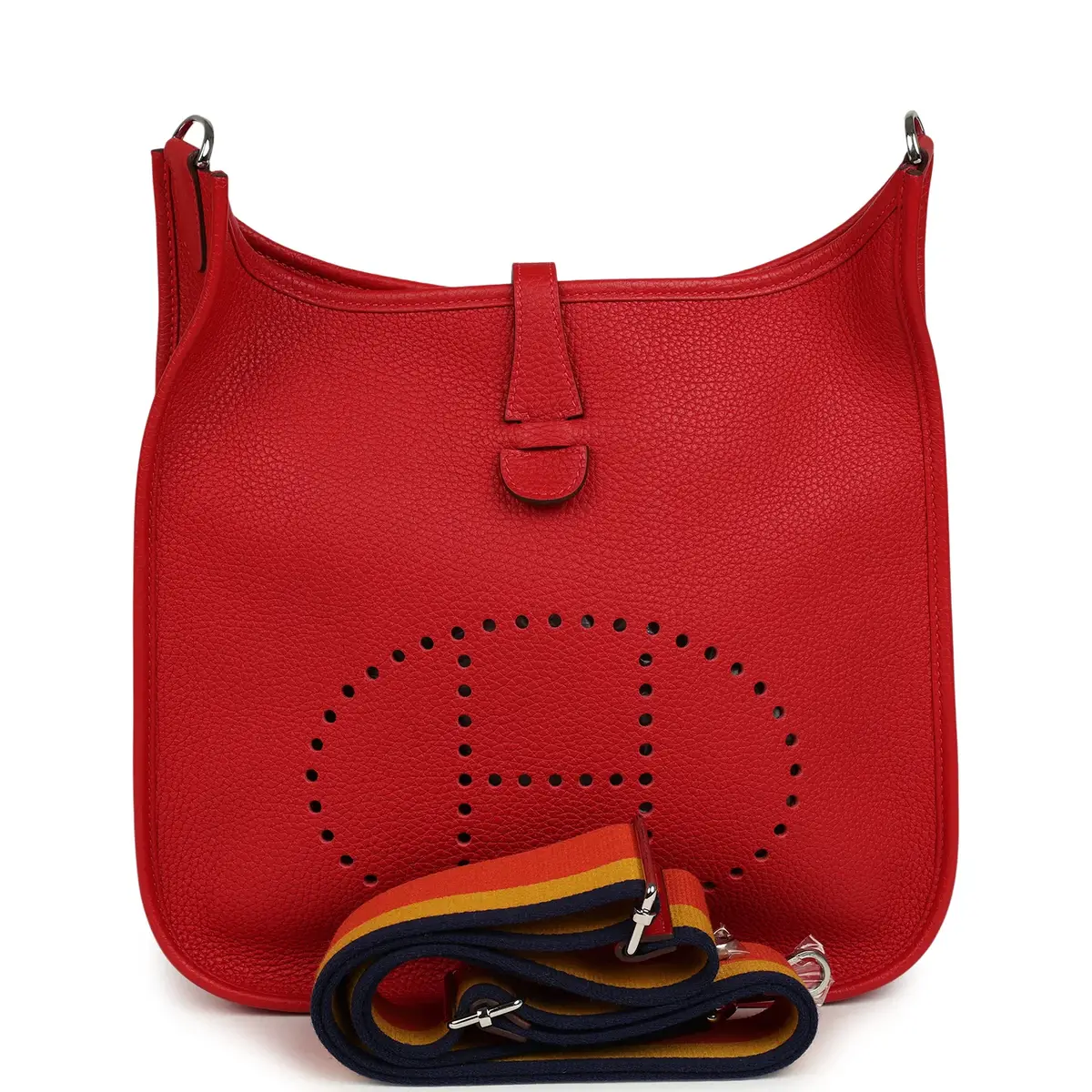 Hermes Evelyne III PM Rouge Casaque Clemence Palladium Hardware Hermes Evelyne III PM Rouge Casaque Clemence Palladium Hardware