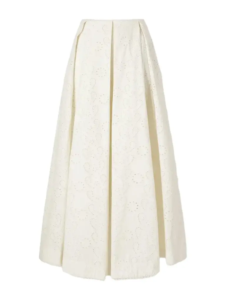 Agua by Agua Bendita Delta Playa Broderie Anglaise Cotton Midi Skirt | Image 1 Agua by Agua Bendita Delta Playa Broderie Anglaise Cotton Midi Skirt | Image 1