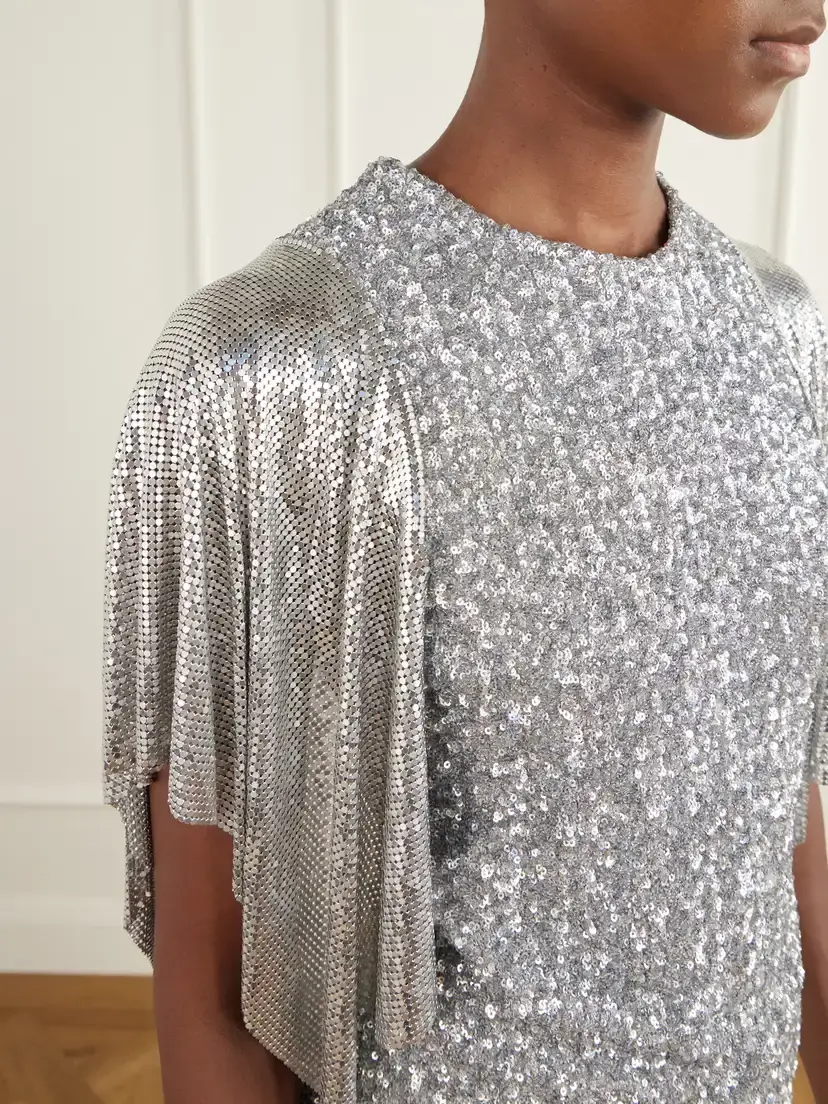 Rabanne Chainmail-trimmed Sequined Mesh Blouse | Thumbnail 5 Rabanne Chainmail-trimmed Sequined Mesh Blouse | Thumbnail 5