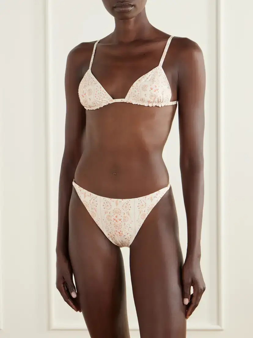 Agua by Agua Bendita Palmira Playa Bead-embellished Printed Recycled-blend Bikini Briefs | Thumbnail 2 Agua by Agua Bendita Palmira Playa Bead-embellished Printed Recycled-blend Bikini Briefs | Thumbnail 2