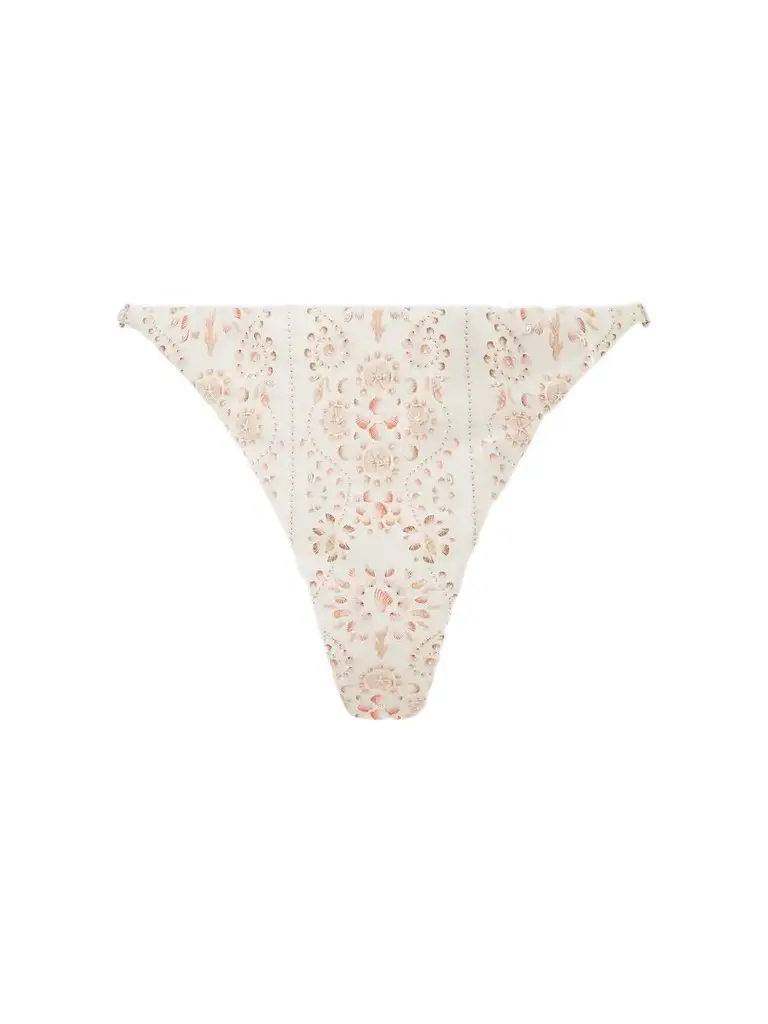 Agua by Agua Bendita Palmira Playa Bead-embellished Printed Recycled-blend Bikini Briefs | Image 1 Agua by Agua Bendita Palmira Playa Bead-embellished Printed Recycled-blend Bikini Briefs | Image 1
