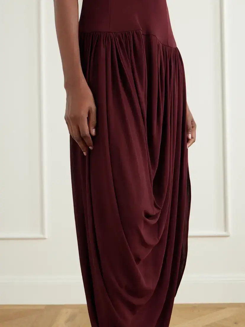 Brandon Maxwell The Mila One-shoulder Draped Jersey Maxi Dress | Thumbnail 4 Brandon Maxwell The Mila One-shoulder Draped Jersey Maxi Dress | Thumbnail 4