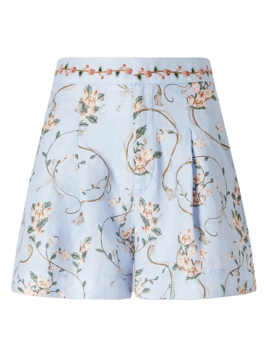 Maratea Navegante Printed Linen Shorts Maratea Navegante Printed Linen Shorts