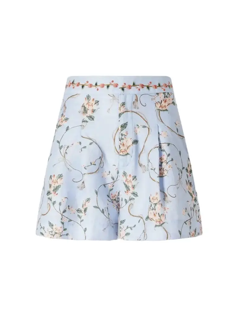 Agua by Agua Bendita Maratea Navegante Printed Linen Shorts | Image 1 Agua by Agua Bendita Maratea Navegante Printed Linen Shorts | Image 1