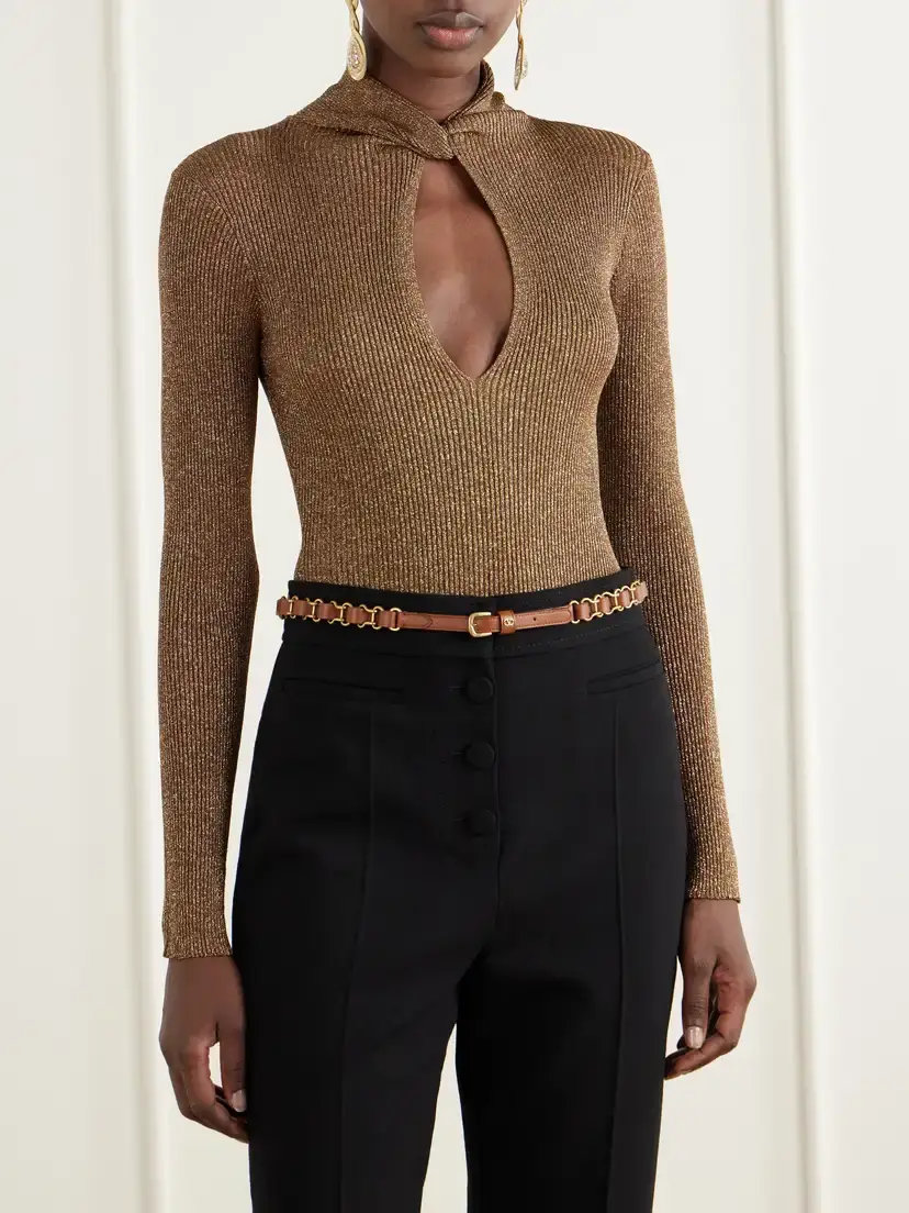 Valentino Garavani Knotted Lurex Bodysuit | Thumbnail 3 Valentino Garavani Knotted Lurex Bodysuit | Thumbnail 3