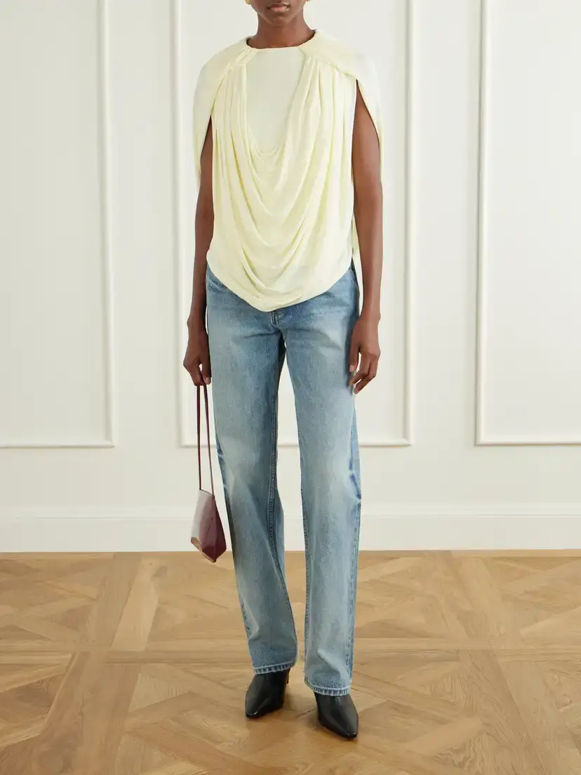 Brandon Maxwell The Astor Draped Jersey Blouse | Thumbnail 2 Brandon Maxwell The Astor Draped Jersey Blouse | Thumbnail 2