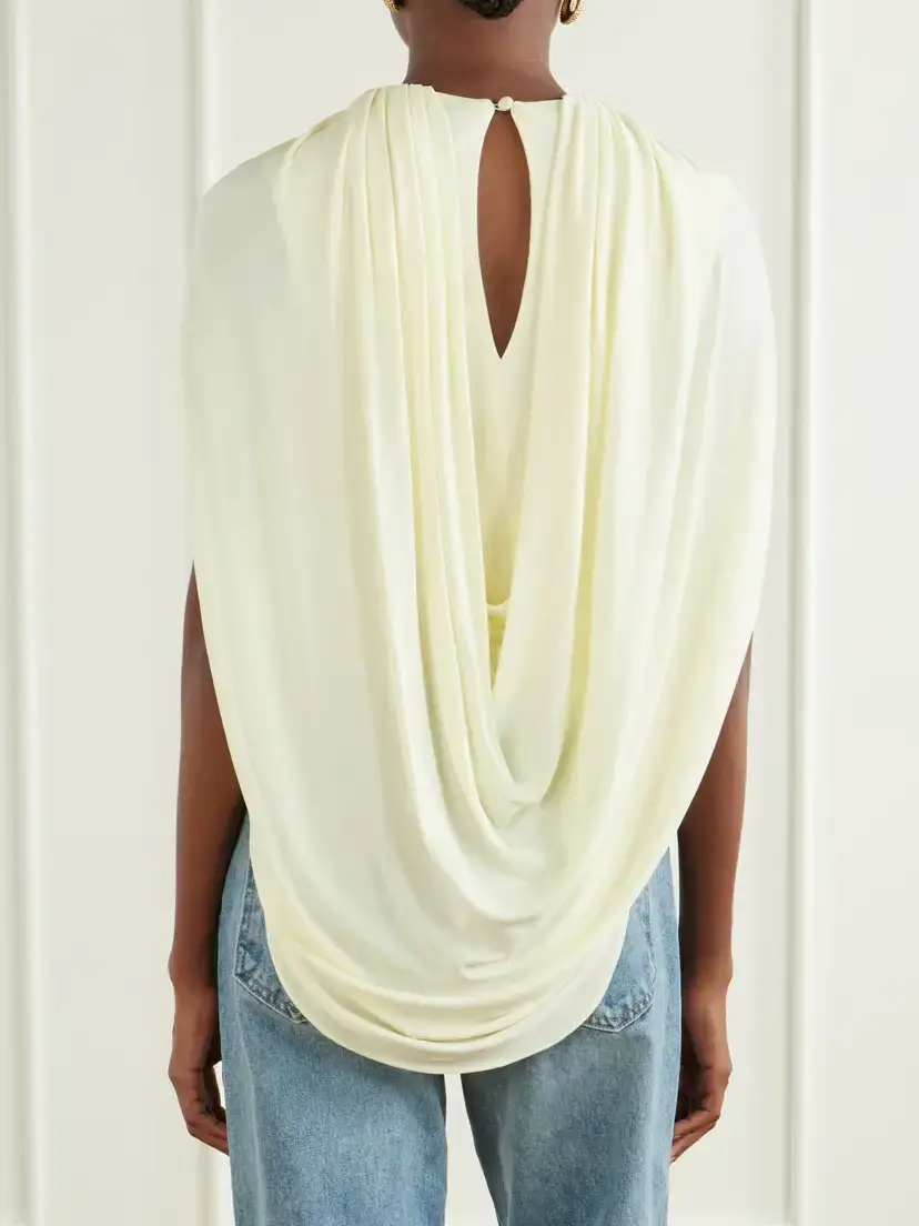 Brandon Maxwell The Astor Draped Jersey Blouse | Thumbnail 3 Brandon Maxwell The Astor Draped Jersey Blouse | Thumbnail 3