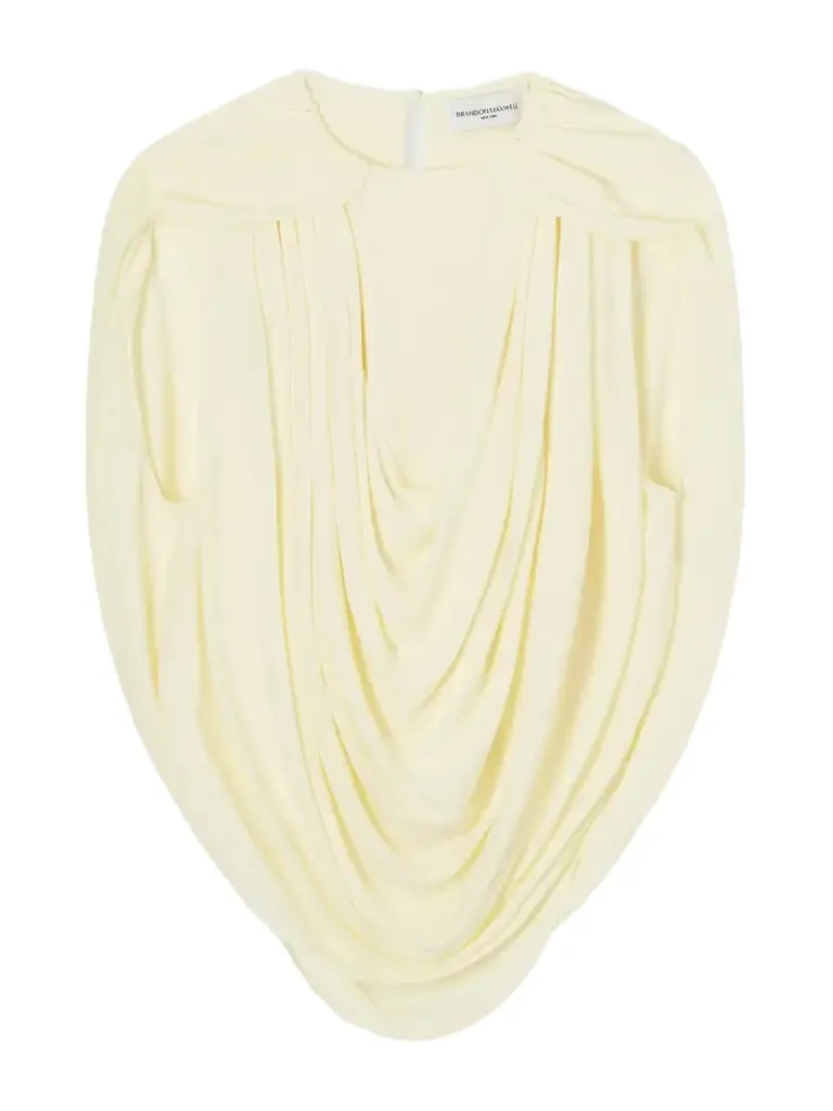 Brandon Maxwell The Astor Draped Jersey Blouse