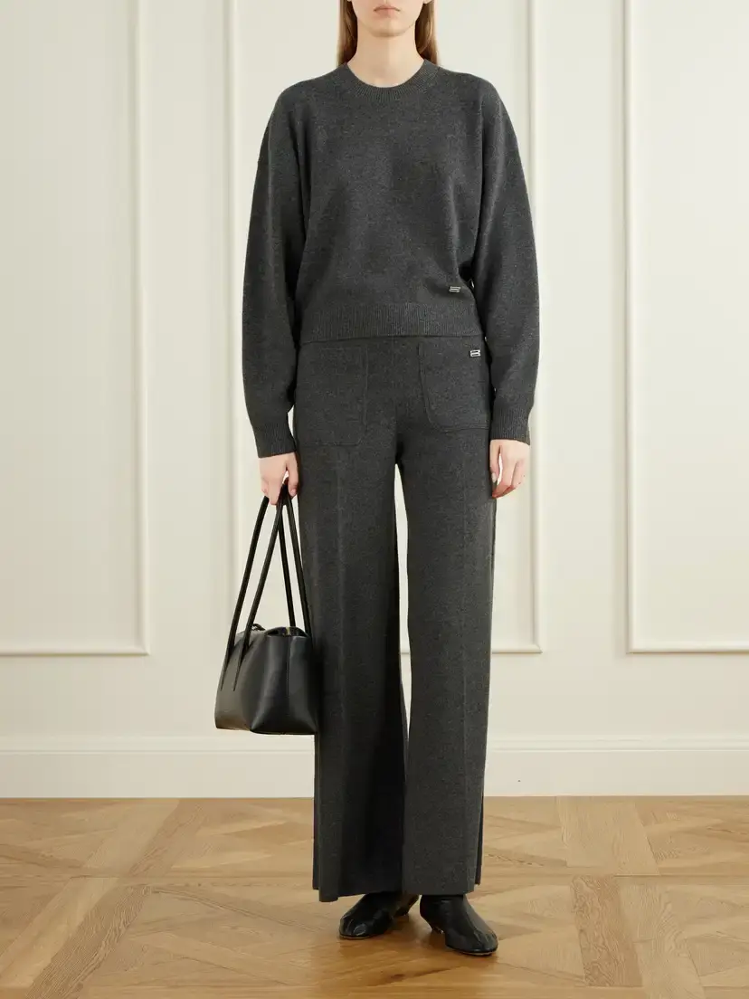 Victoria Beckham Lana Ribbed Wool And Cashmere-blend Sweater - Gray | Thumbnail 2