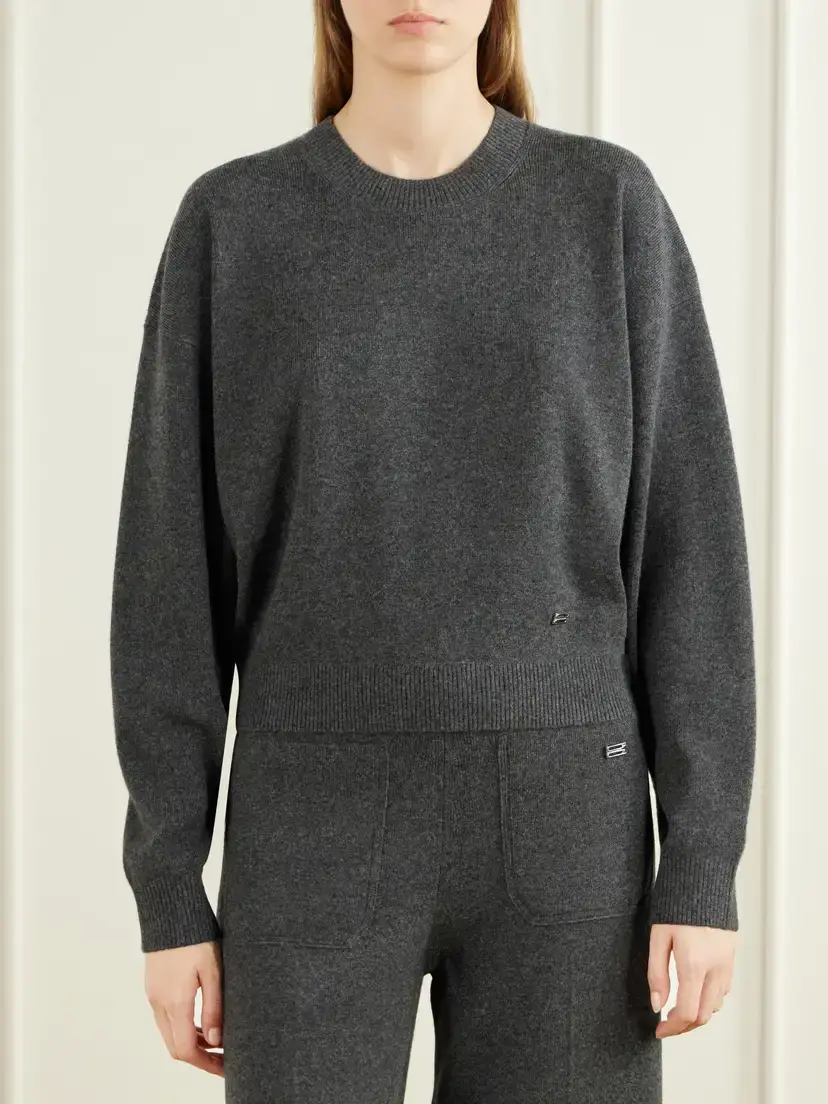 Victoria Beckham Lana Ribbed Wool And Cashmere-blend Sweater - Gray | Thumbnail 3