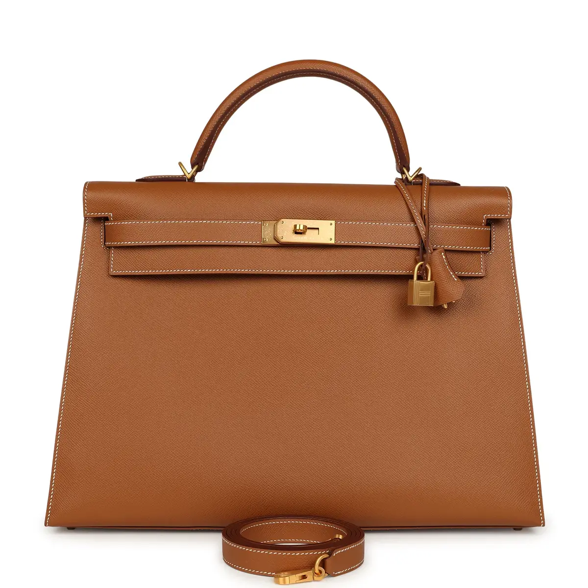 HERMÈS Hermes Special Order (HSS) Kelly Sellier 40 Gold Verso Epsom Brushed Gold Hardware | Image 1 HERMÈS Hermes Special Order (HSS) Kelly Sellier 40 Gold Verso Epsom Brushed Gold Hardware | Image 1