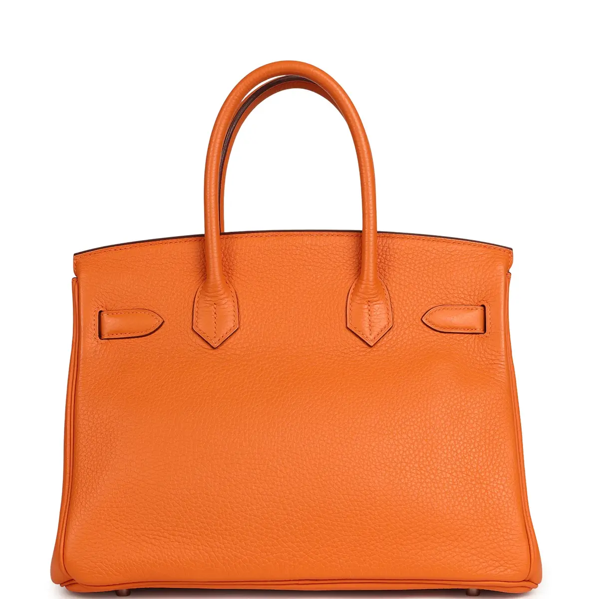 HERMÈS Pre-owned Hermes Birkin 30 Orange Clemence Palladium Hardware | Thumbnail 3