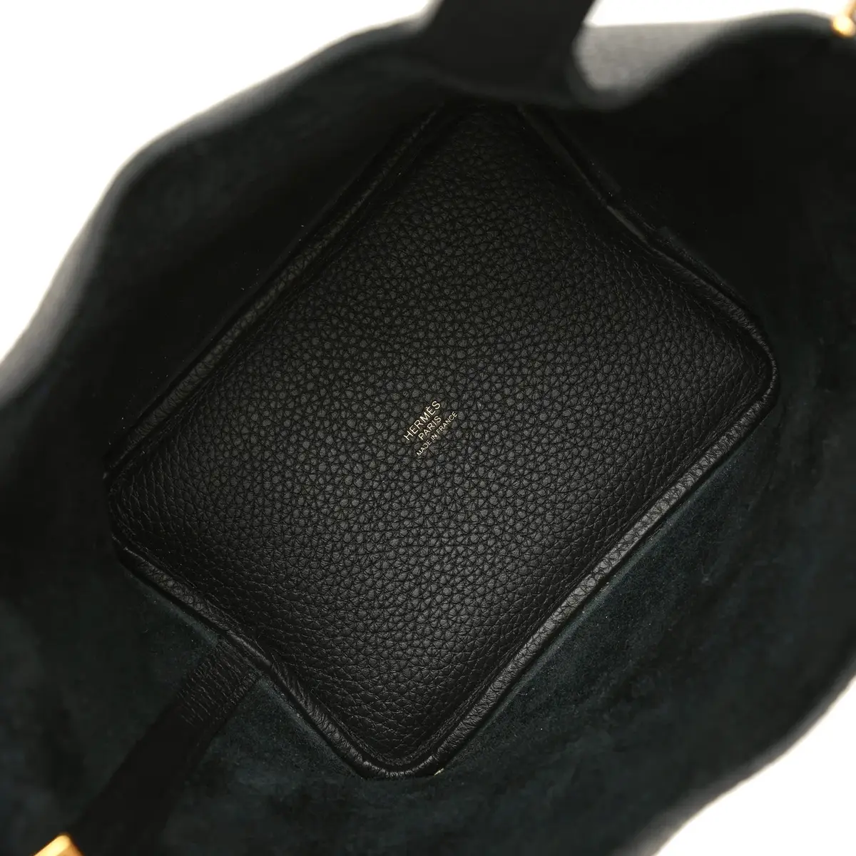 HERMÈS Pre-owned Hermes Picotin Lock 18 Black Clemence Gold Hardware | Thumbnail 8 HERMÈS Pre-owned Hermes Picotin Lock 18 Black Clemence Gold Hardware | Thumbnail 8