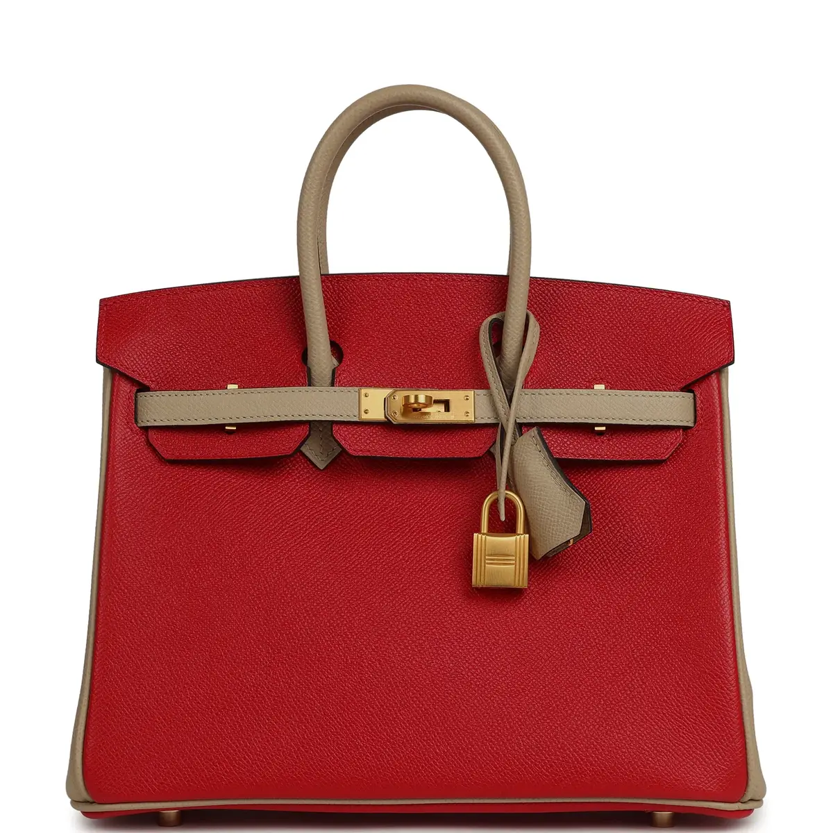 HERMÈS Pre-owned Hermes Special Order (HSS) Birkin 25 Rouge Casaque, Trench Epsom Gold Hardware | Image 1 HERMÈS Pre-owned Hermes Special Order (HSS) Birkin 25 Rouge Casaque, Trench Epsom Gold Hardware | Image 1