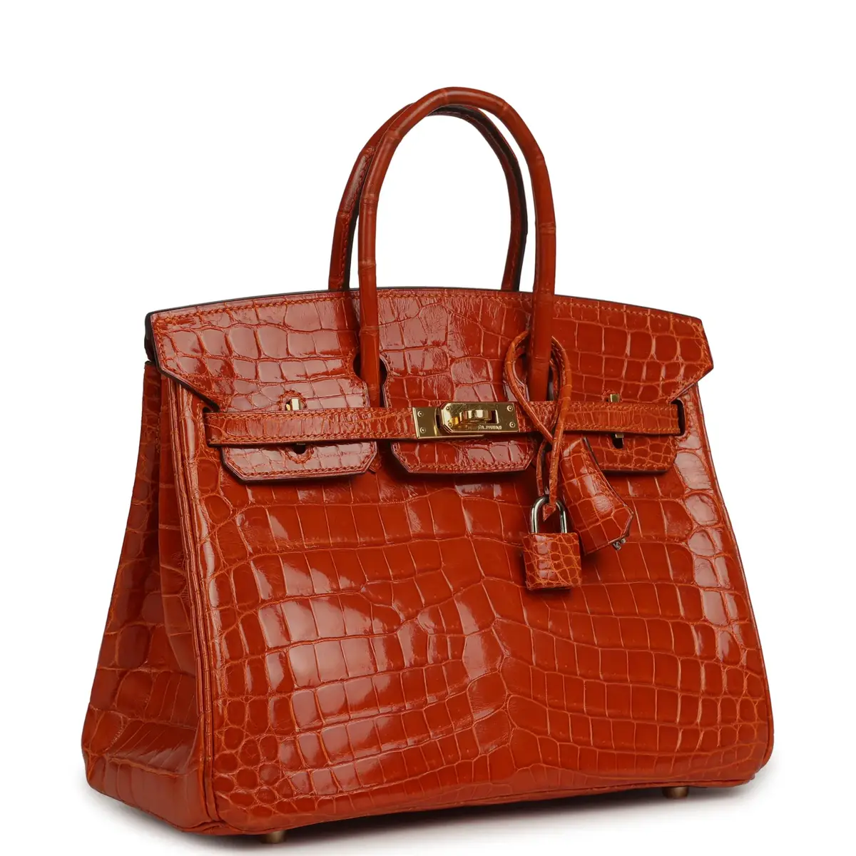 HERMÈS Vintage Hermes Birkin 25 Pain D'Epice Shiny Niloticus Crocodile Gold Hardware | Thumbnail 2 HERMÈS Vintage Hermes Birkin 25 Pain D'Epice Shiny Niloticus Crocodile Gold Hardware | Thumbnail 2