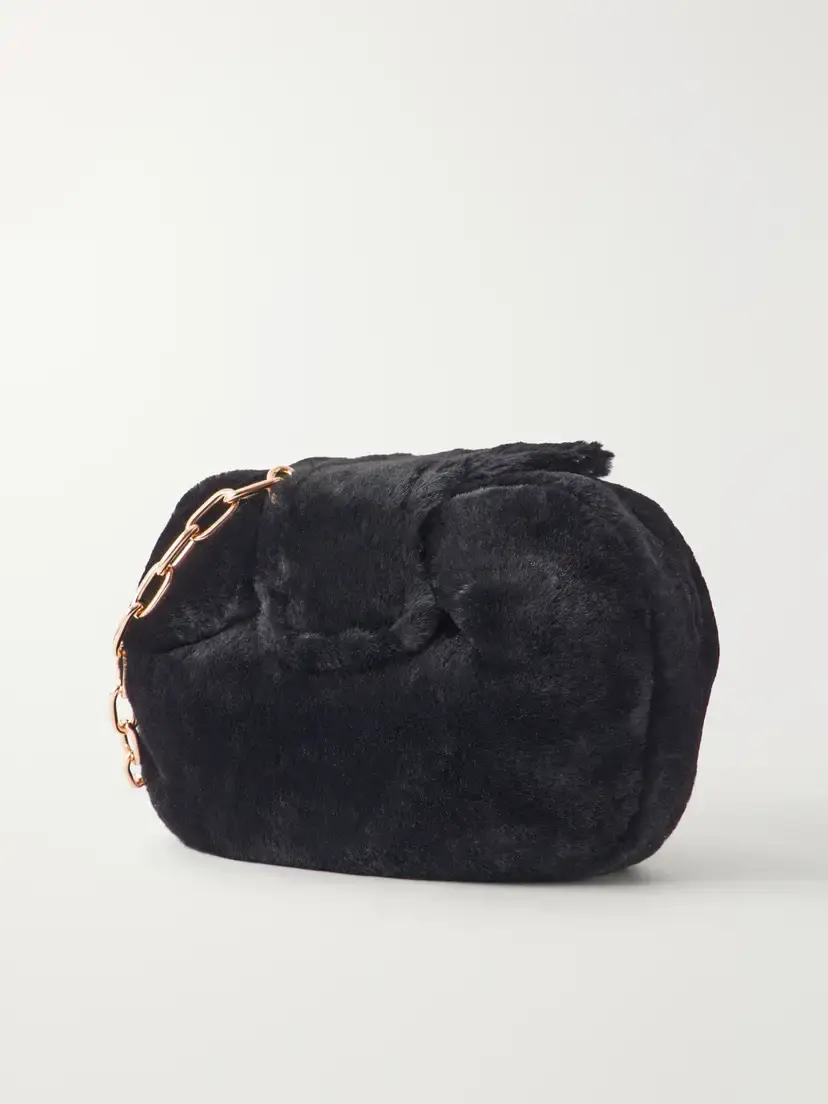 Gabriela Hearst Soft Demi Clutch In Black Shearling | Thumbnail 4