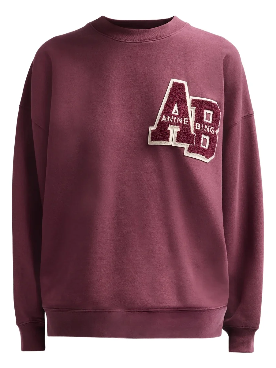 Anine Bing Women's Miles Letterman Logo Sweatshirt