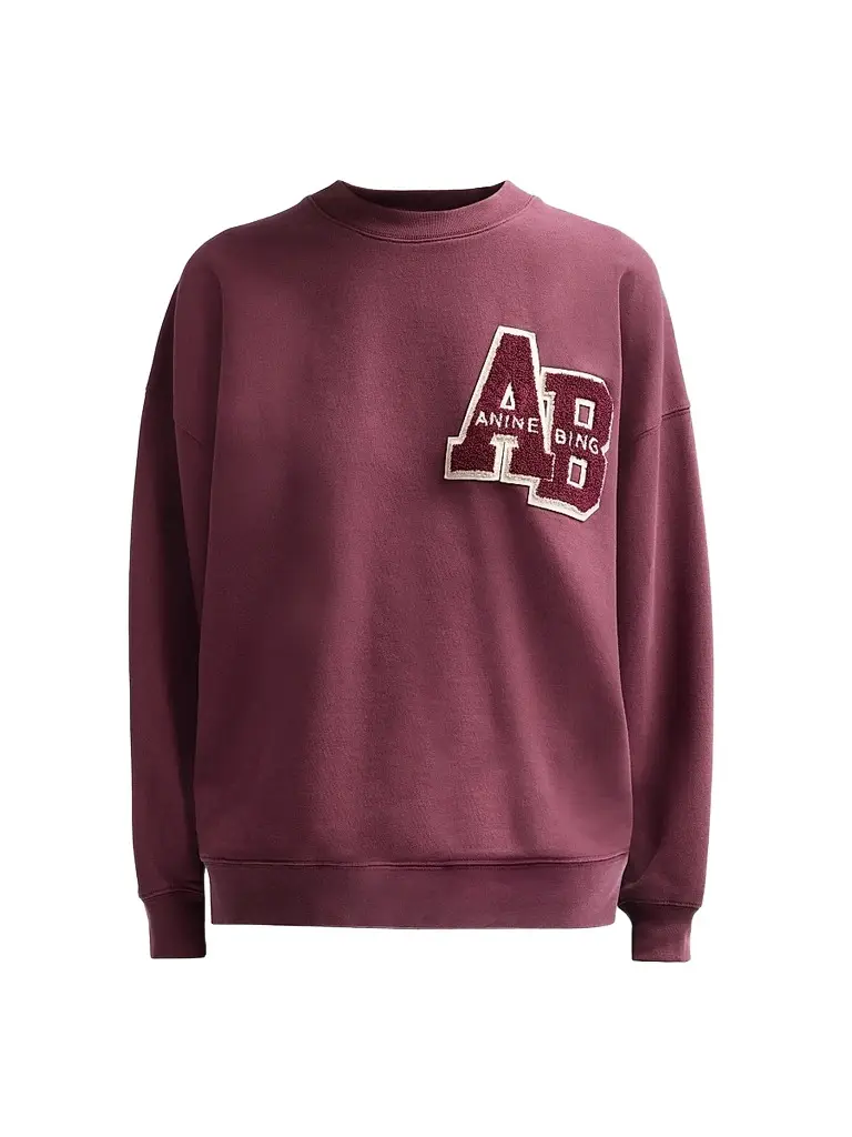 Anine Bing Women's Miles Letterman Logo Sweatshirt - Burgundy - Size XS | Image 1 Anine Bing Women's Miles Letterman Logo Sweatshirt - Burgundy - Size XS | Image 1