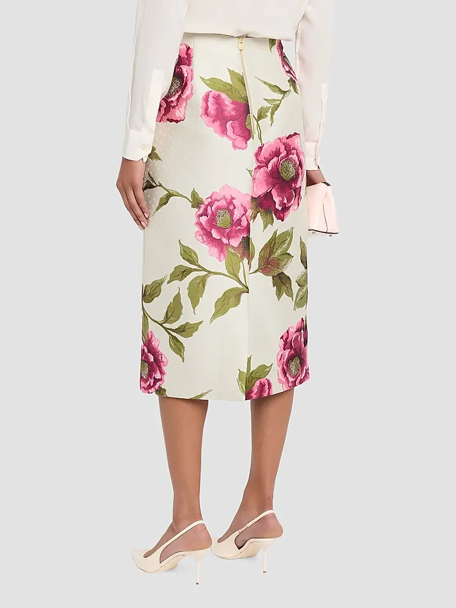 Carolina Herrera Women's Floral Pencil Midi Skirt | Thumbnail 3 Carolina Herrera Women's Floral Pencil Midi Skirt | Thumbnail 3