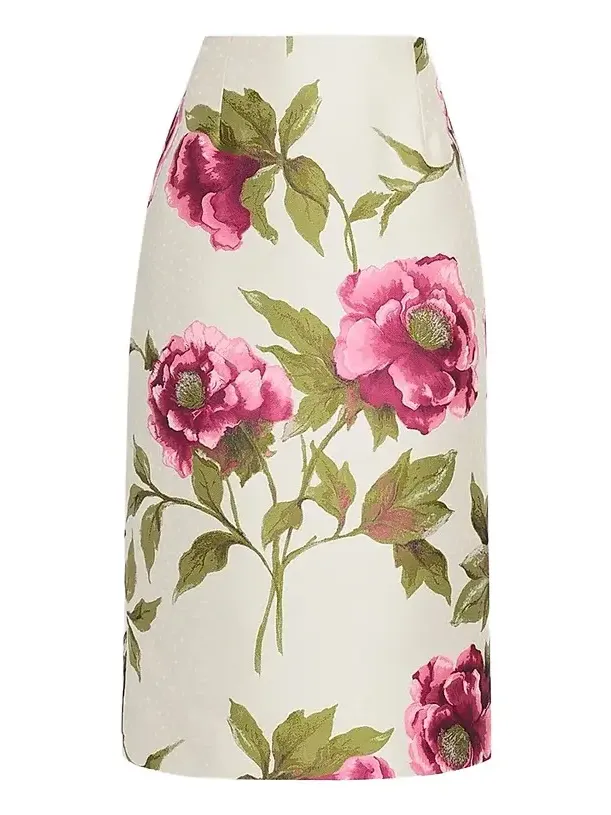 Women's Floral Pencil Midi Skirt
