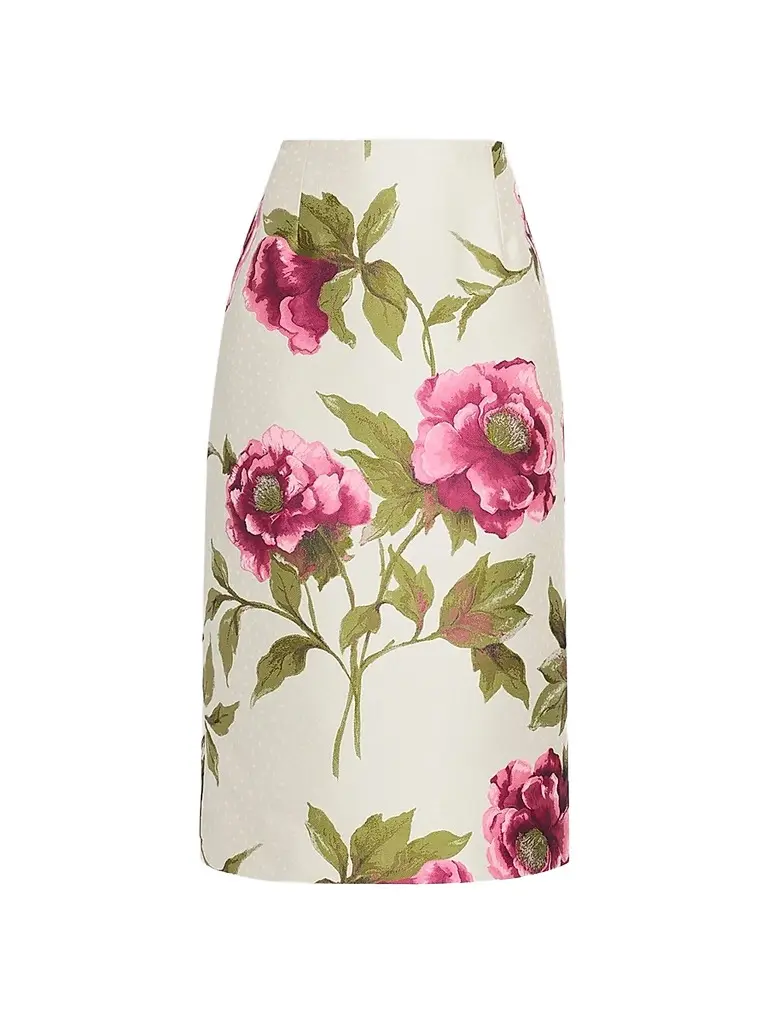 Carolina Herrera Women's Floral Pencil Midi Skirt - Multi | Image 1 Carolina Herrera Women's Floral Pencil Midi Skirt - Multi | Image 1