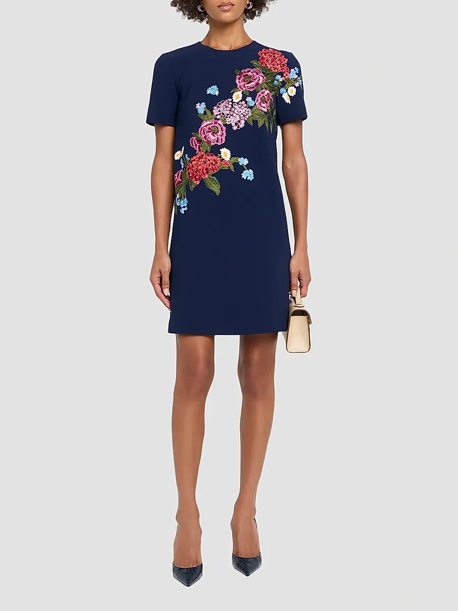 Carolina Herrera Women's Floral Shift Mini Dress | Thumbnail 2 Carolina Herrera Women's Floral Shift Mini Dress | Thumbnail 2