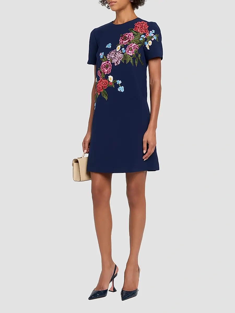 Carolina Herrera Women's Floral Shift Mini Dress | Thumbnail 4 Carolina Herrera Women's Floral Shift Mini Dress | Thumbnail 4