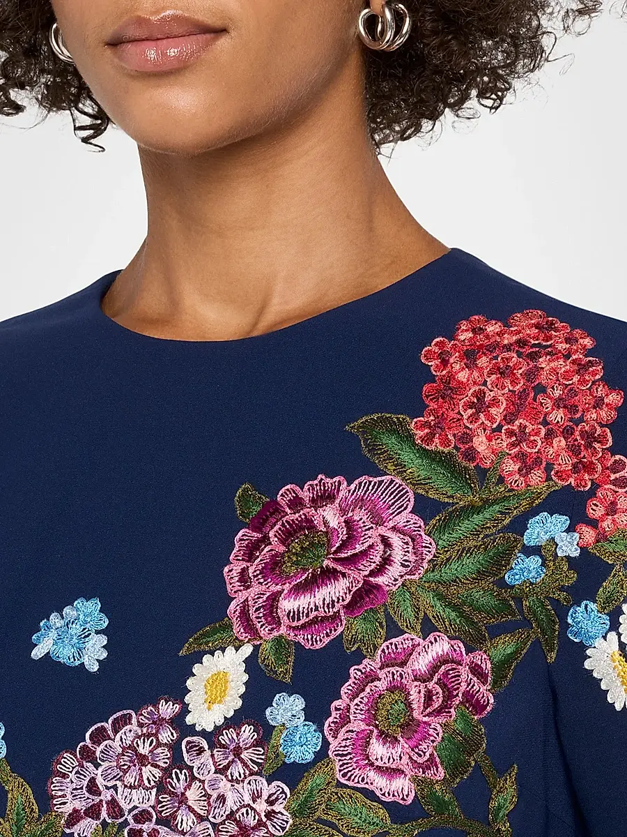 Carolina Herrera Women's Floral Shift Mini Dress | Thumbnail 5 Carolina Herrera Women's Floral Shift Mini Dress | Thumbnail 5