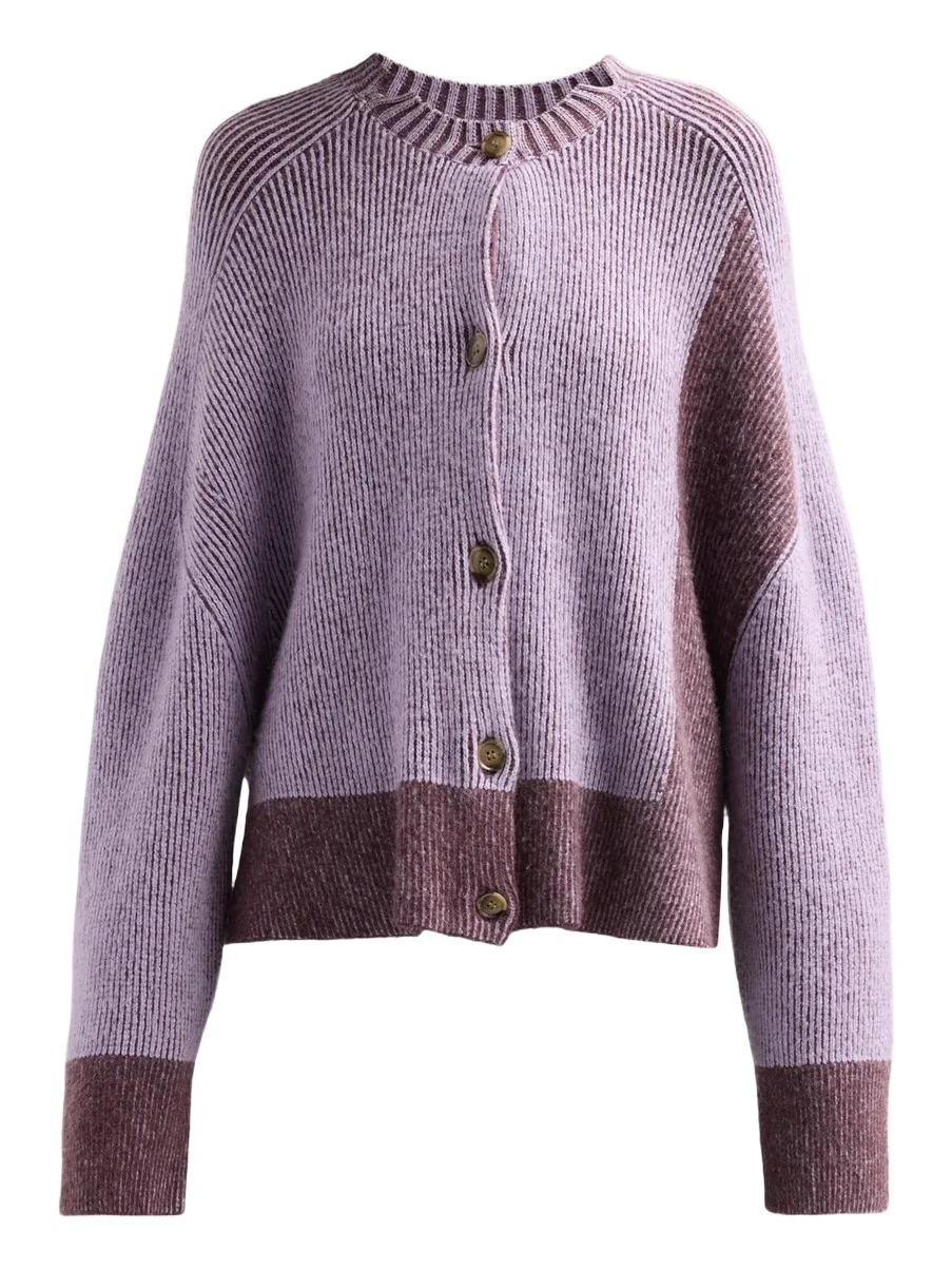 Women's Colorblocked Rib-Knit Oversized Cardigan