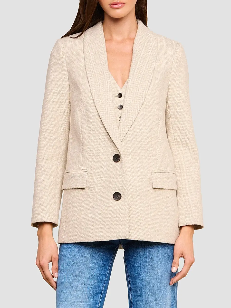L'Agence Women's Amélie Herringbone Wool-Blend Blazer | Thumbnail 4 L'Agence Women's Amélie Herringbone Wool-Blend Blazer | Thumbnail 4