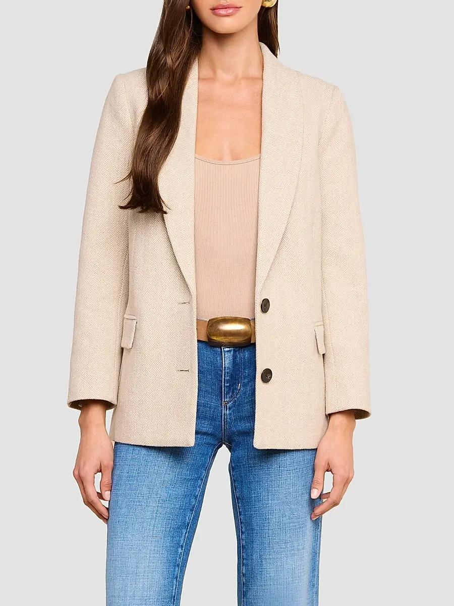 L'Agence Women's Amélie Herringbone Wool-Blend Blazer | Thumbnail 6 L'Agence Women's Amélie Herringbone Wool-Blend Blazer | Thumbnail 6