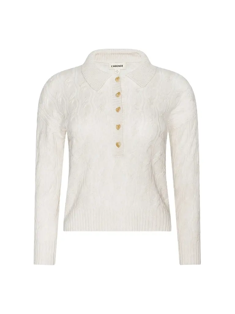 L'Agence Women's Cable-Knit Wool Sweater