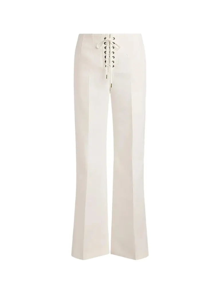 Polo Ralph Lauren Women's Beaton Cotton-Wool Lace-Up Pants - Cream | Image 1 Polo Ralph Lauren Women's Beaton Cotton-Wool Lace-Up Pants - Cream | Image 1